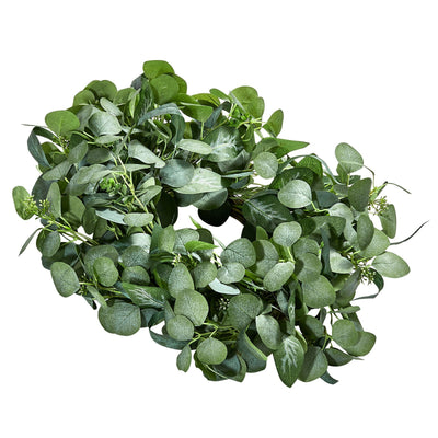 Artificial Decorative Wreath 26 In Green Eucalyptus Leaves Year Round Wreath