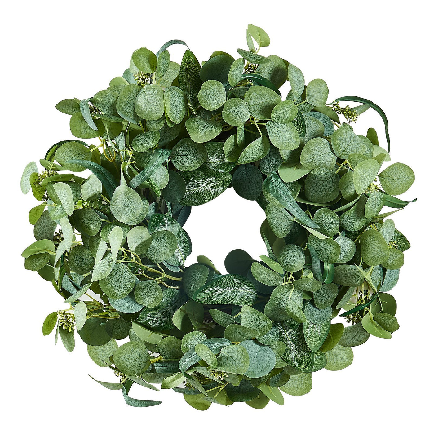 Artificial Decorative Wreath 26 In Green Eucalyptus Leaves Year Round Wreath