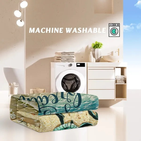 Tropical Baby Sea Turtle Flannel Fleece Blanket 3D