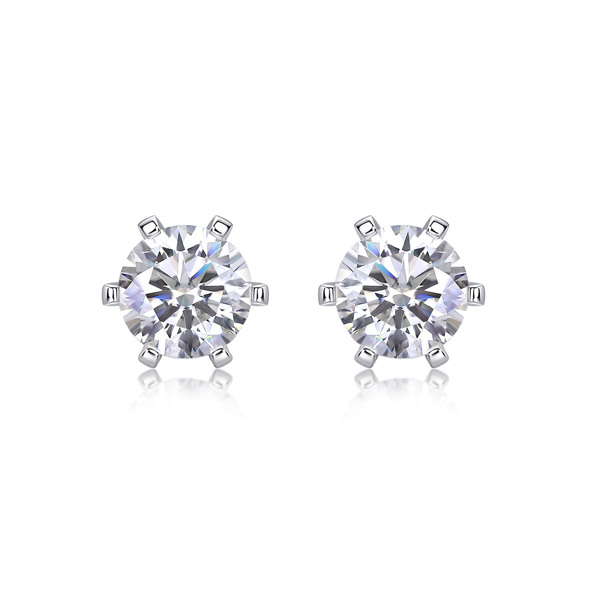 Quiet Luxury Fashion Diamond Earrings Stud Set With Mosan Diamond Silver Ornaments