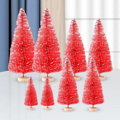 8 Pieces Mini Artificial Christmas Trees For Fairy Garden DIY Christmas Crafts