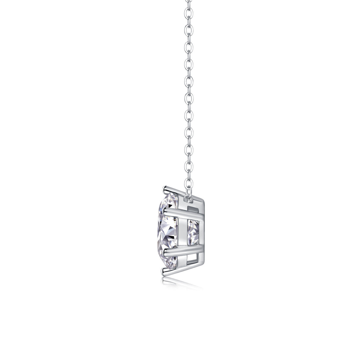 Afternoon Rose Luxury Fashion Diamond Pendant Necklace Set With Mosan Diamond Silver Ornaments
