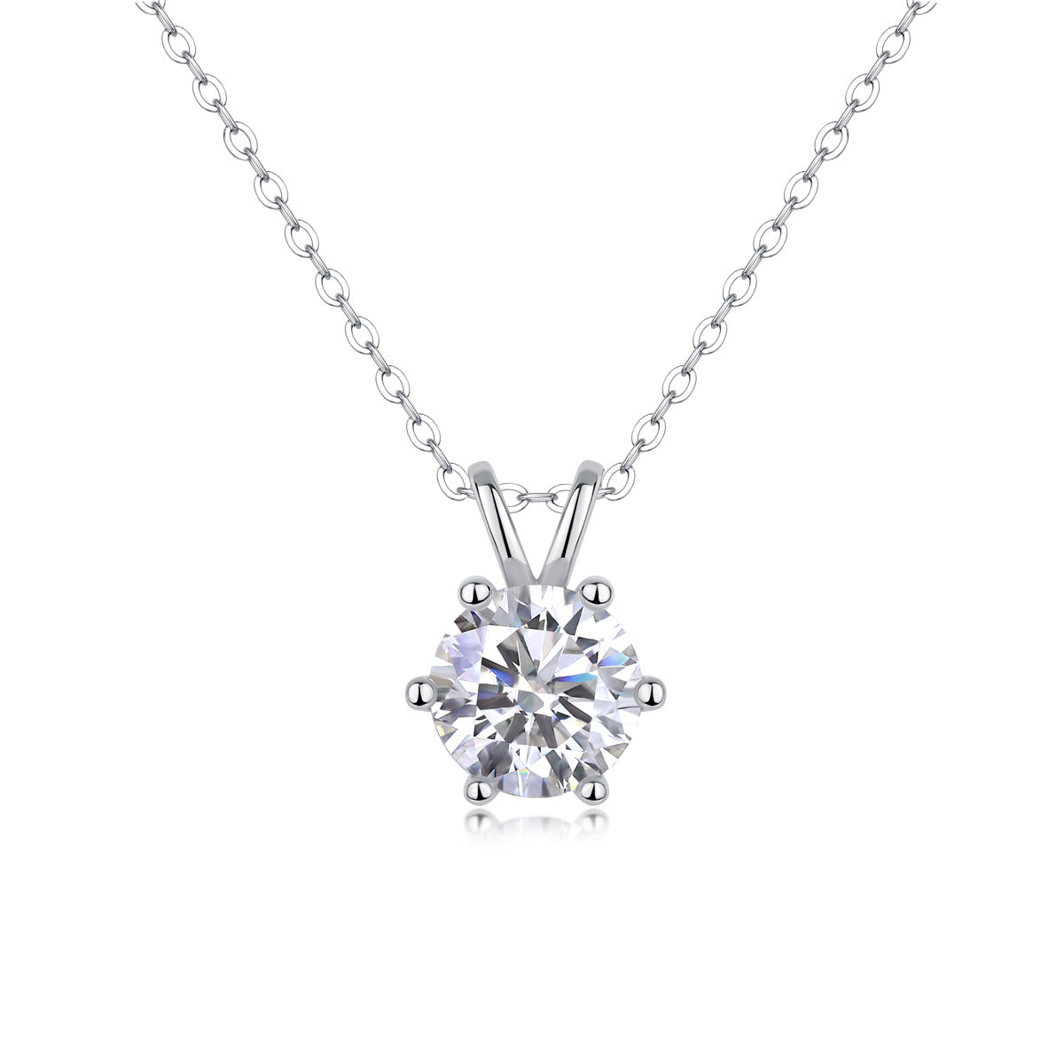 Romantic Mark Luxury Fashion Diamond Pendant Necklace Set With Mosan Diamond Silver Ornaments