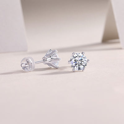 Quiet Luxury Fashion Diamond Earrings Stud Set With Mosan Diamond Silver Ornaments