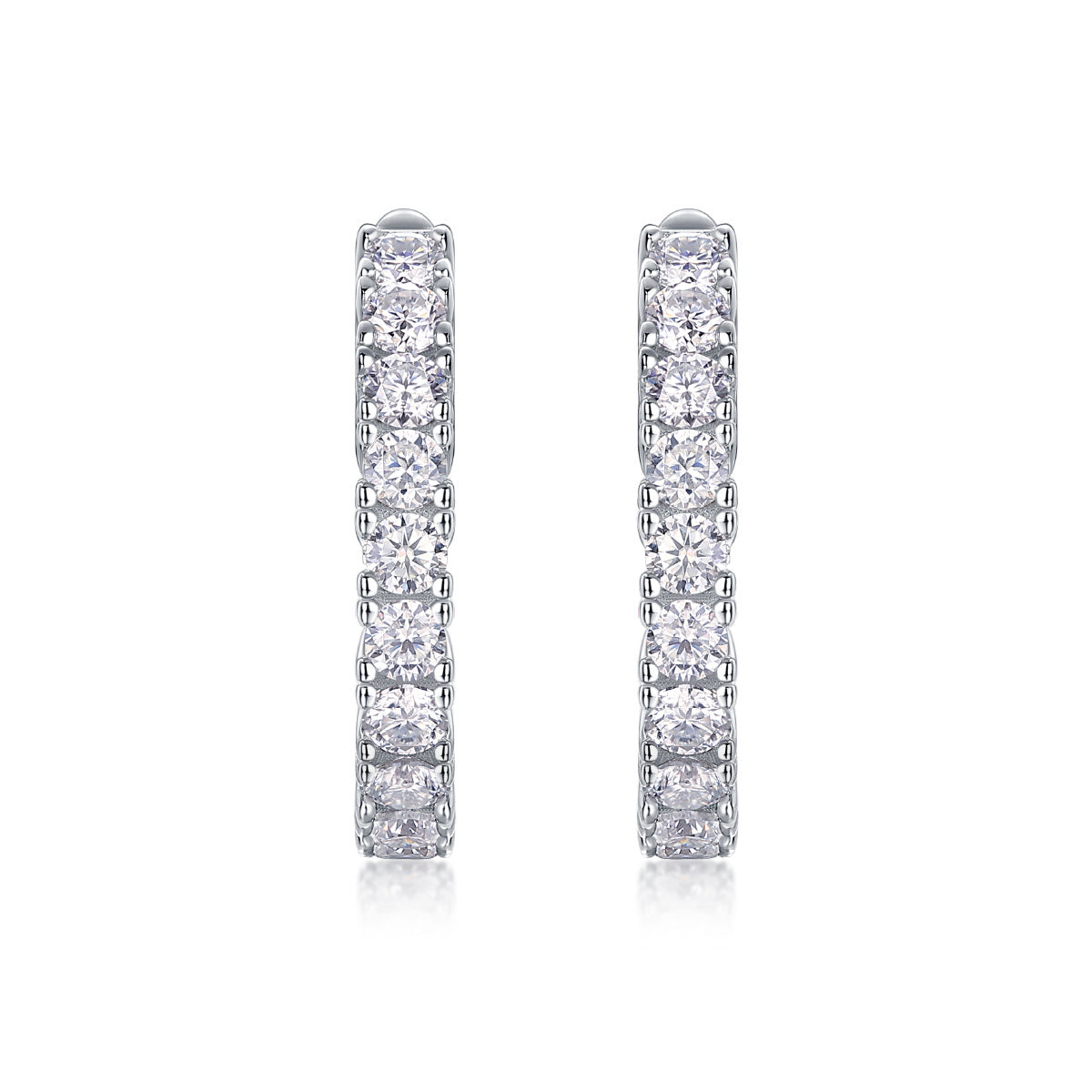 Modern Guide Luxury Fashion Diamond Earrings Stud Set With Mosan Diamond Silver Ornaments