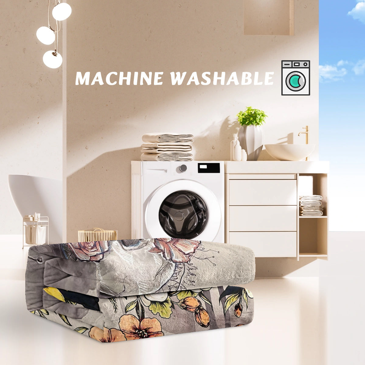 Rustic Skull Sunflower Flannel Fleece Blanket Floral Skull Flannel Soft Plush Throw Blanket Cozy Blankets For Bed Chair Car Sofa Couch Bedroom 75x100cm 130x150cm 150x200cm