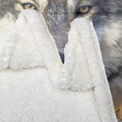 Indian Wolf Sherpa Fleece Blanket Native American Wolf Cozy Warm Fluffy Plush Blanket For Bed Couch Chair Living Room Decor 50x60 Inch 60x80 Inch