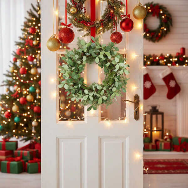 Christmas Cedar Wreath Full Luxe Greenery Holiday Door Festive Pinecone & Berry Accent FBA Shipment