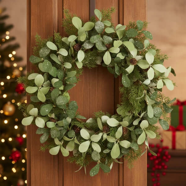 Christmas Cedar Wreath Full Luxe Greenery Holiday Door Festive Pinecone & Berry Accent FBA Shipment