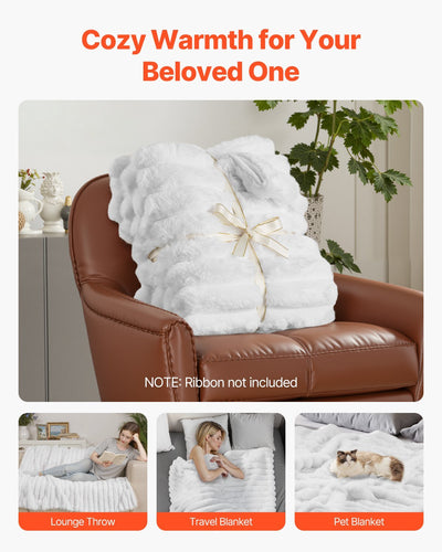 Soft Throw Blanket 50 X 60 Inches 1270 X 1524 Mm Faux Fur Cozy Bed Blanket