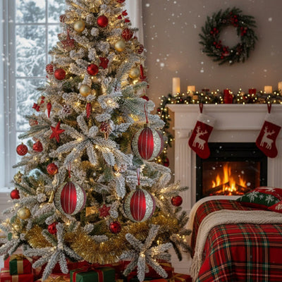 4PCS Set  Christmas Glass Ball Ornaments Holiday Tree Hanging Decorations Party Decor Supplies FBA Shipment