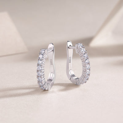 Modern Guide Luxury Fashion Diamond Earrings Stud Set With Mosan Diamond Silver Ornaments